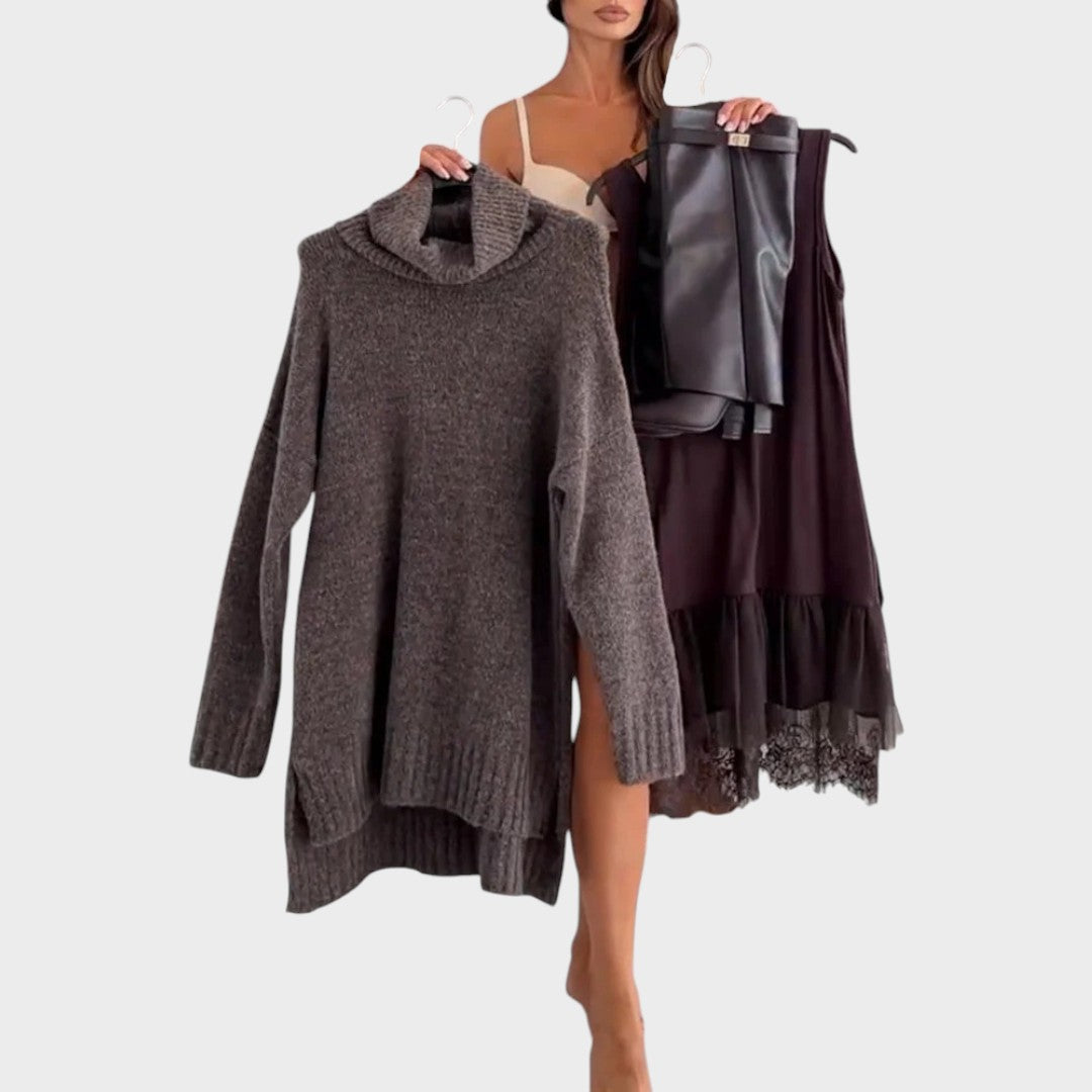 Isabel | Cosy Roll-Neck Sweater Dress