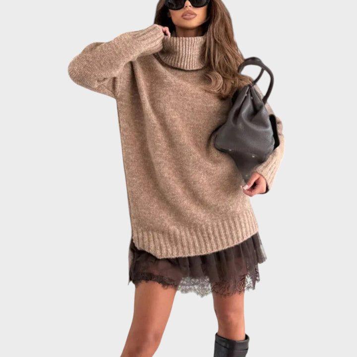 Isabel | Cosy Roll-Neck Sweater Dress