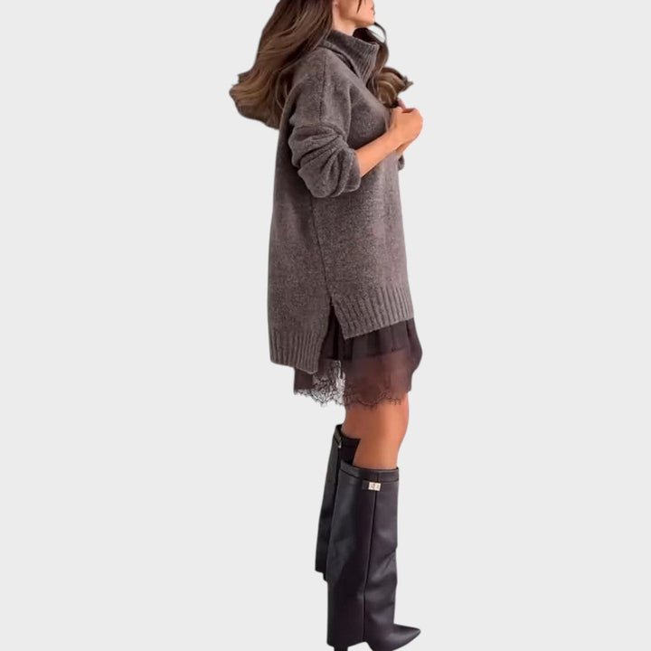Isabel | Cosy Roll-Neck Sweater Dress