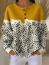 Ines | Colour-Block Henley Top