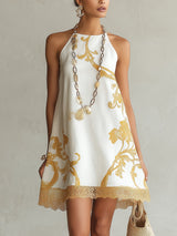 Ottilie | Ornate Halterneck Mini Dress