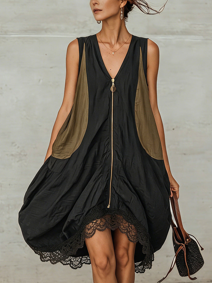 Nora | Flowing Zip-Front Dress