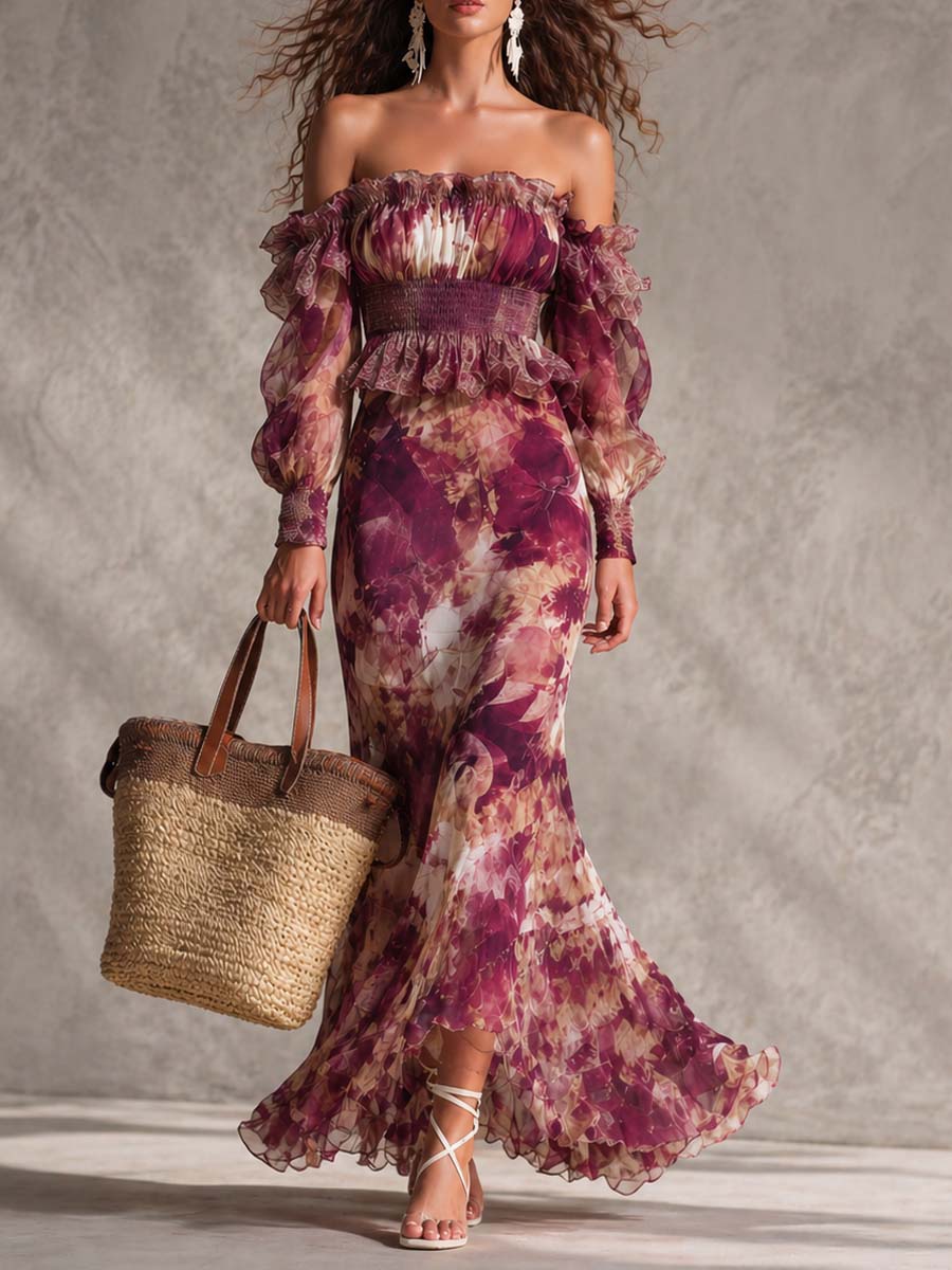Anastasia | Off-Shoulder Floral Maxi Dress