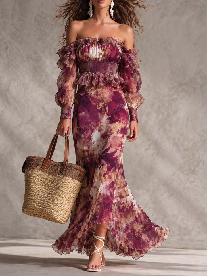 Anastasia | Off-Shoulder Floral Maxi Dress