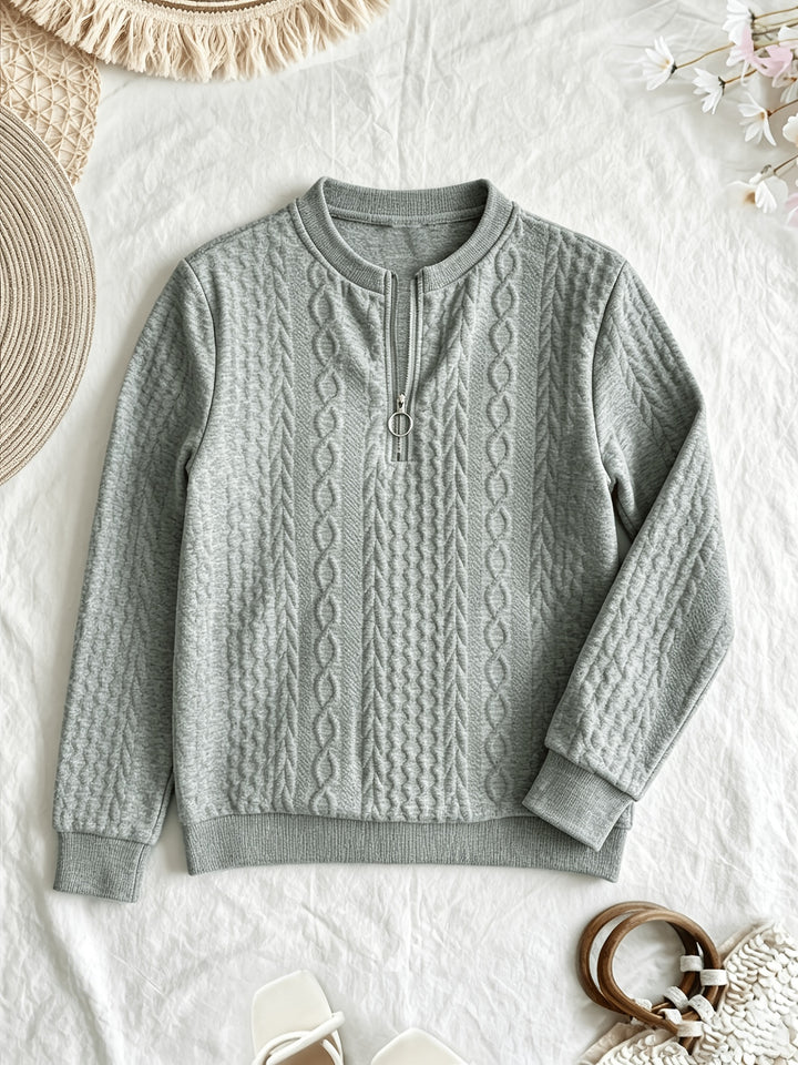 Elise | Textured Half-Zip Pullover
