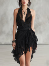 Ondine | Halter Ruffle Mini Dress