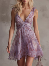 Elsa | Floral V-Neck Mini Dress