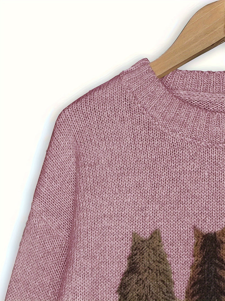 Winifred | Cosy Cat-Print Jumper