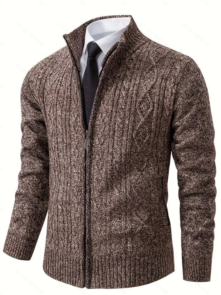 Alistair | Textured Full-Zip Cardigan