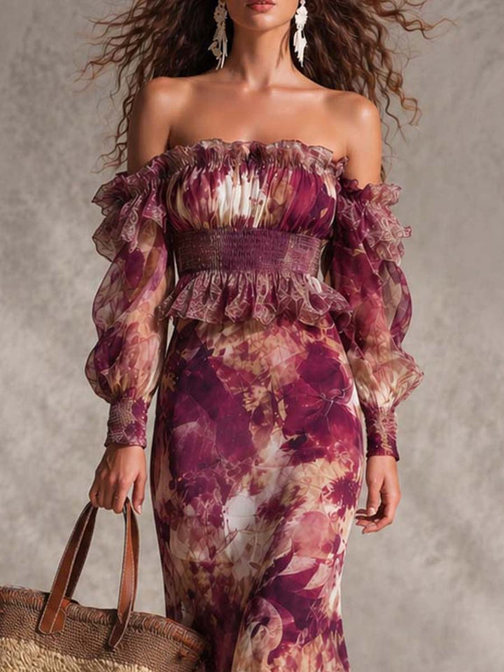 Anastasia | Off-Shoulder Floral Maxi Dress