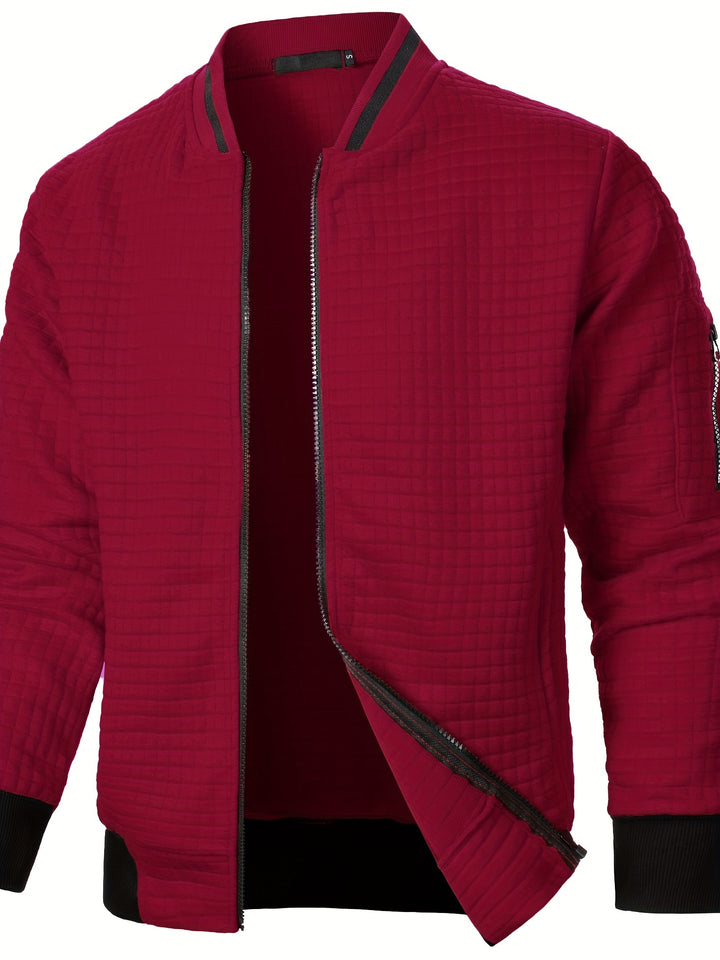 Spencer | Textured Zip-Up Bomber Jacket