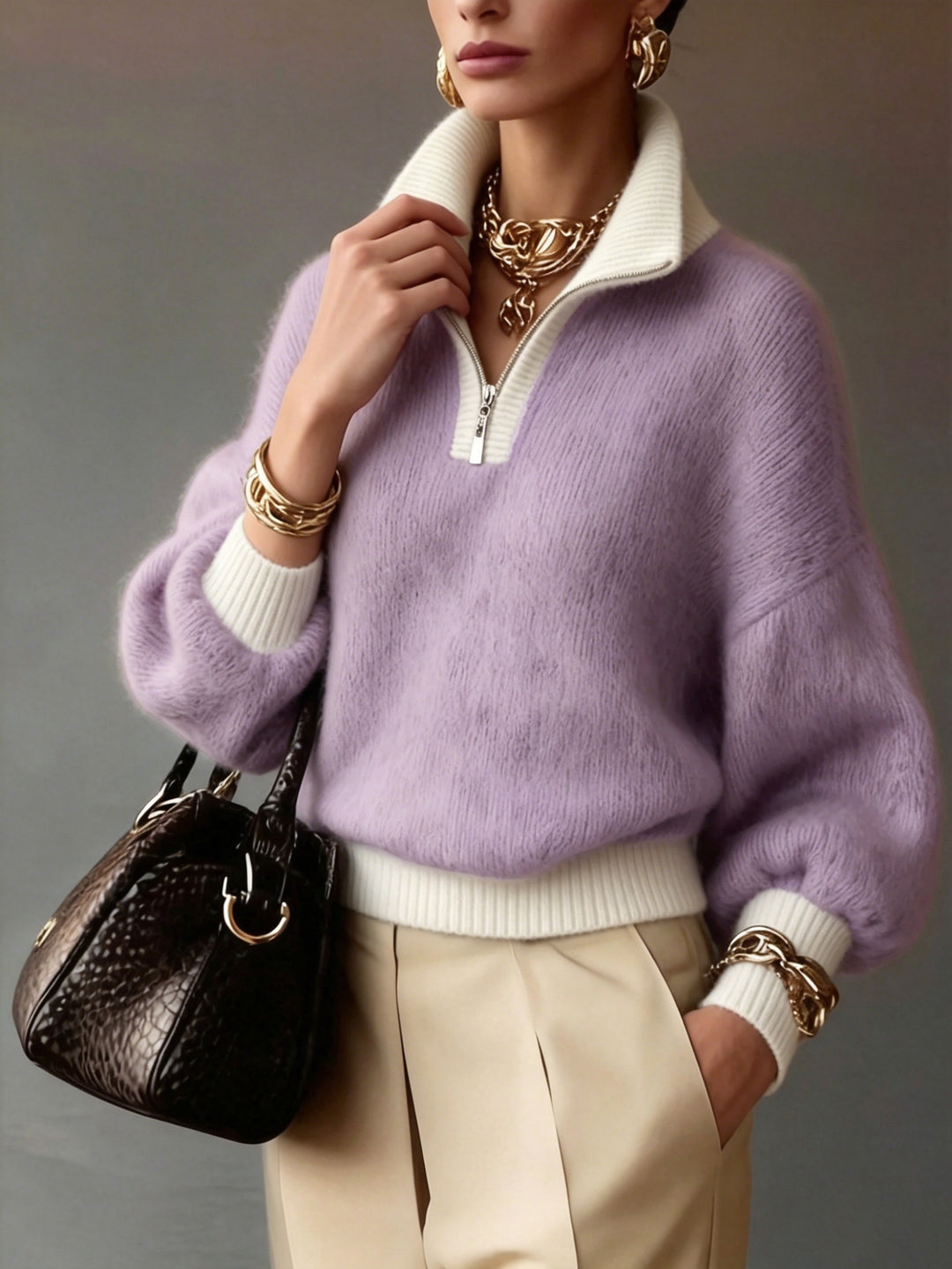 Cara | Relaxed Half-Zip Sweater