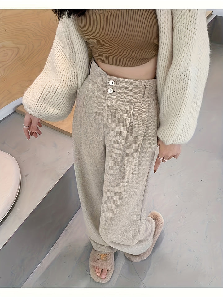 Greta | Tailored High-Waisted Wide-Leg Trousers