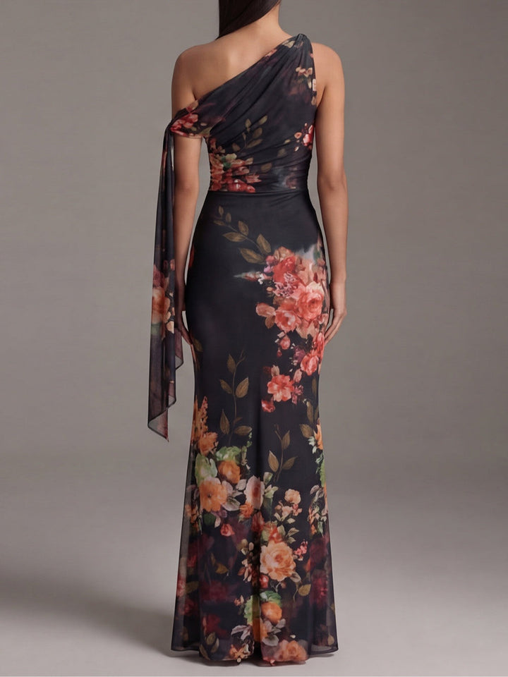 Ainsley | One-Shoulder Floral Maxi Dress