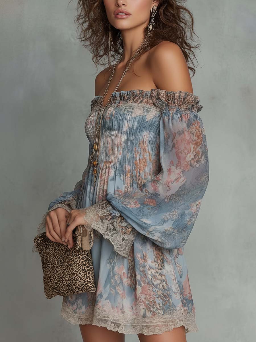 Mireille | Off-Shoulder Floral Mini Dress