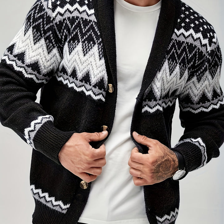 Whitaker | Nordic-Pattern Shawl Cardigan