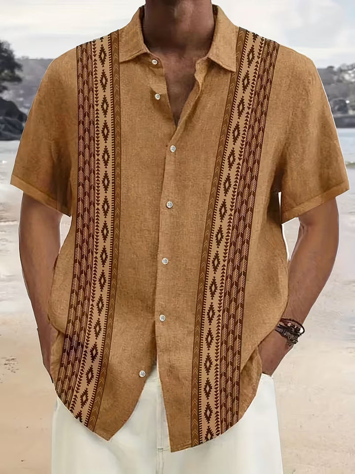 Callum | Vintage Geometric Short-Sleeve Shirt