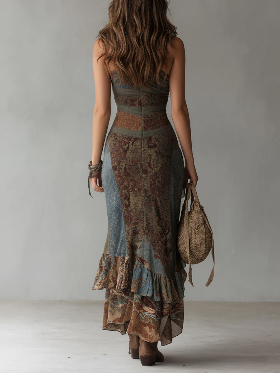 Callista | Graceful One-Shoulder Printed Maxi Dress