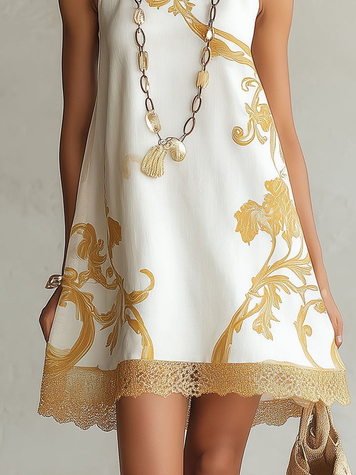 Ottilie | Ornate Halterneck Mini Dress