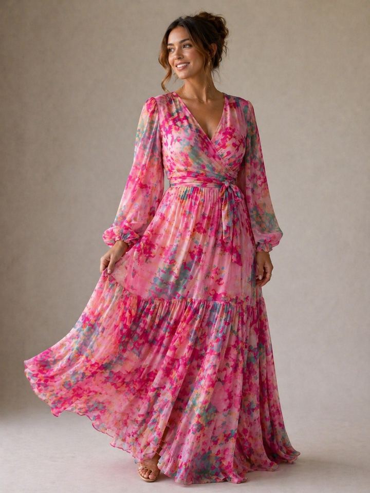 Elspeth | Flowing Floral Wrap Dress
