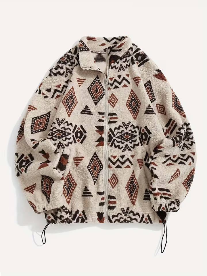 Georgina | Patterned Zip Bomber Jacket