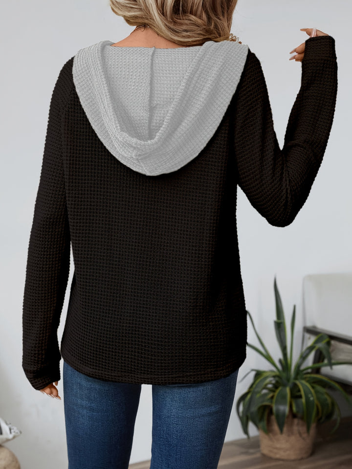 Eloise | Cosy Hooded Waffle Top