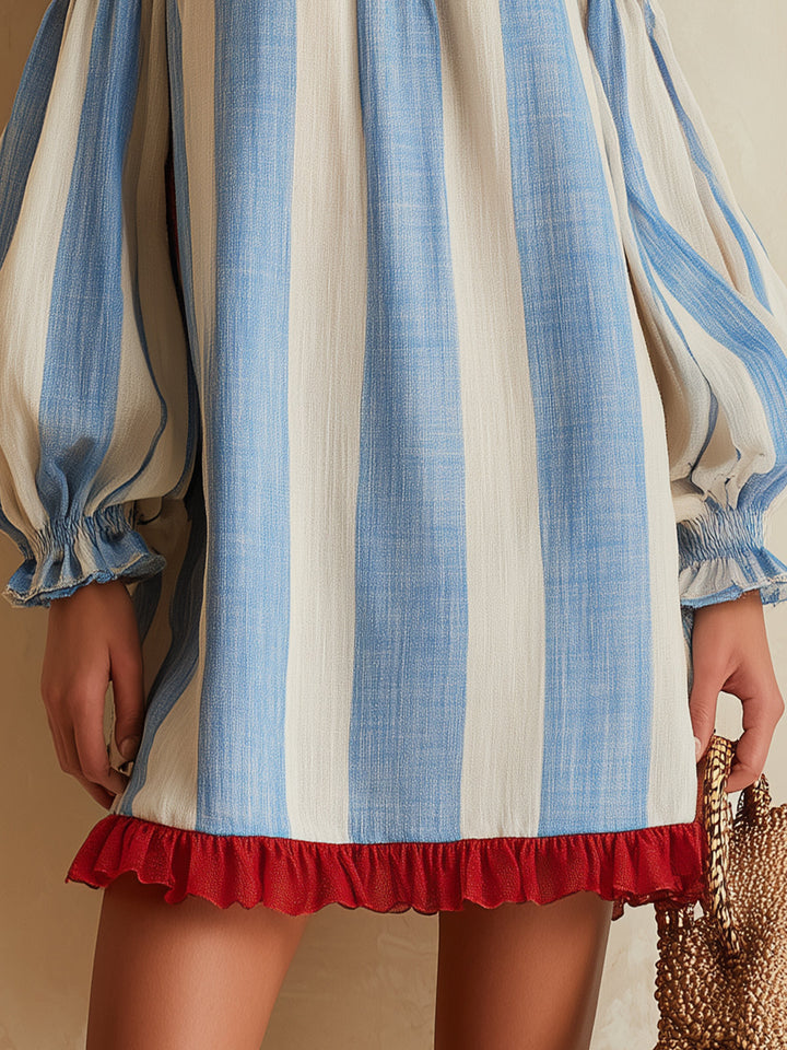 Rebecca | Off-Shoulder Striped Mini Dress