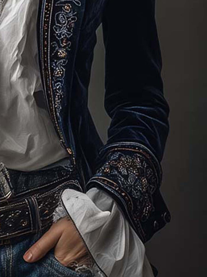 Gabrielle | Embroidered Longline Jacket