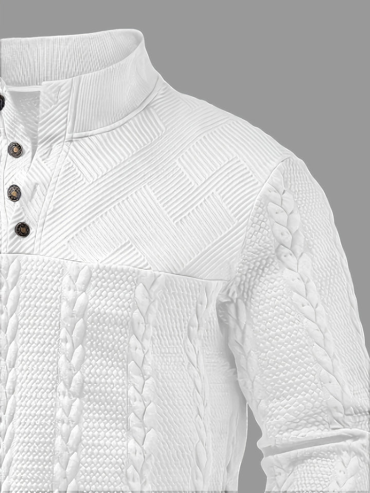 Malcolm | Textured Button-Neck Henley