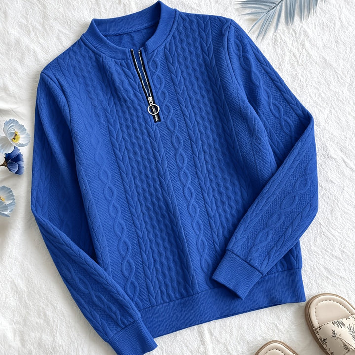 Elise | Textured Half-Zip Pullover