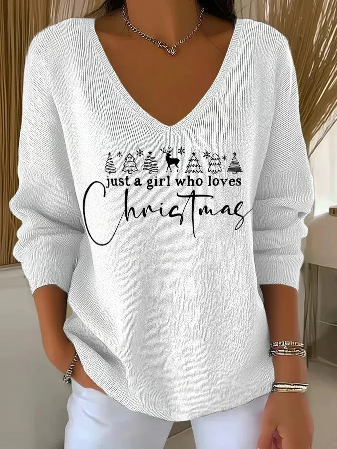 Bethany | Festive V-Neck Sweater