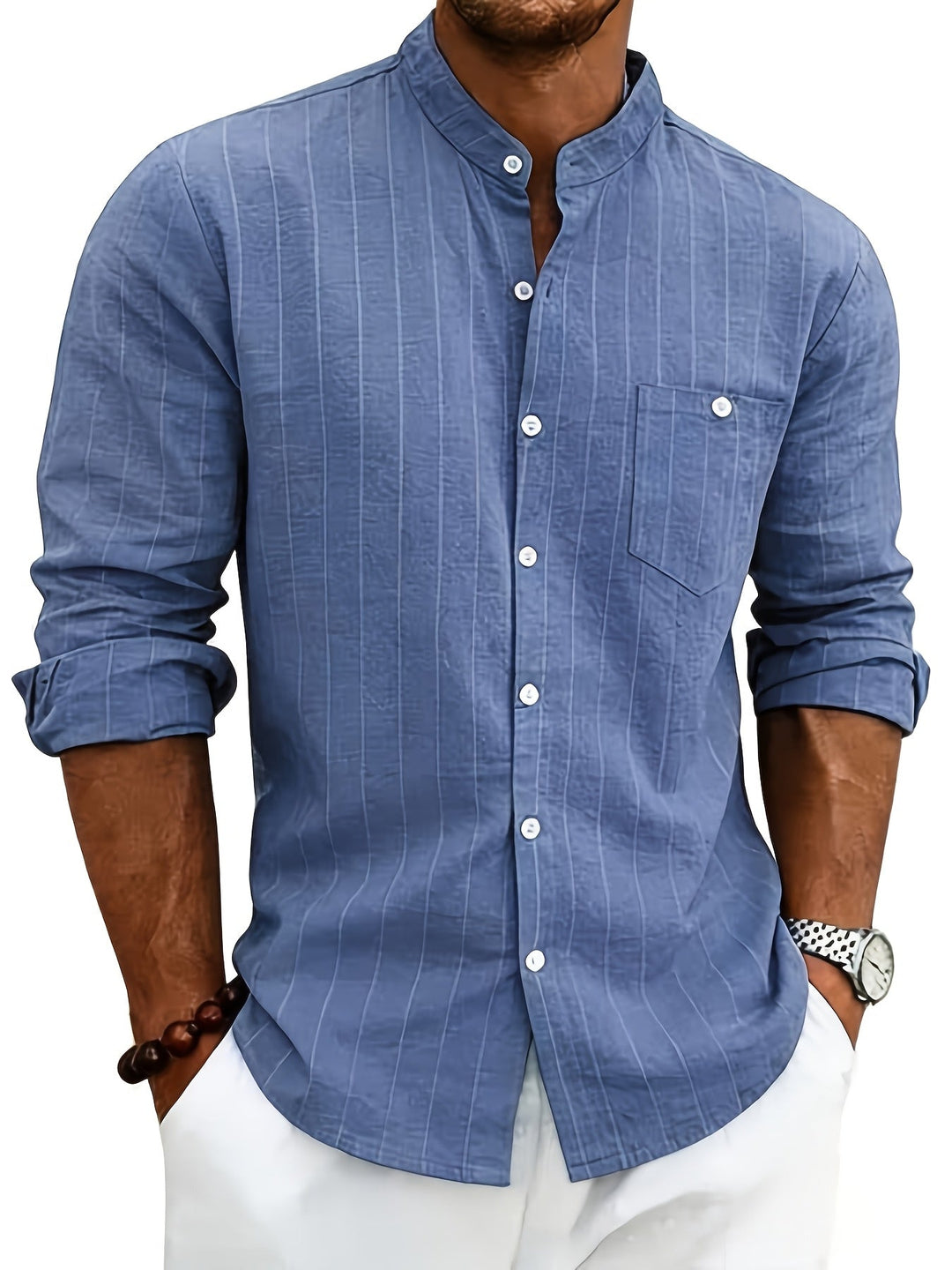 Nathaniel | Refined Striped Long-Sleeve Shirt