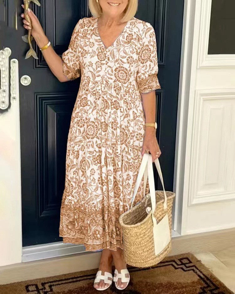 Bridgette | Graceful Floral Midi Dress