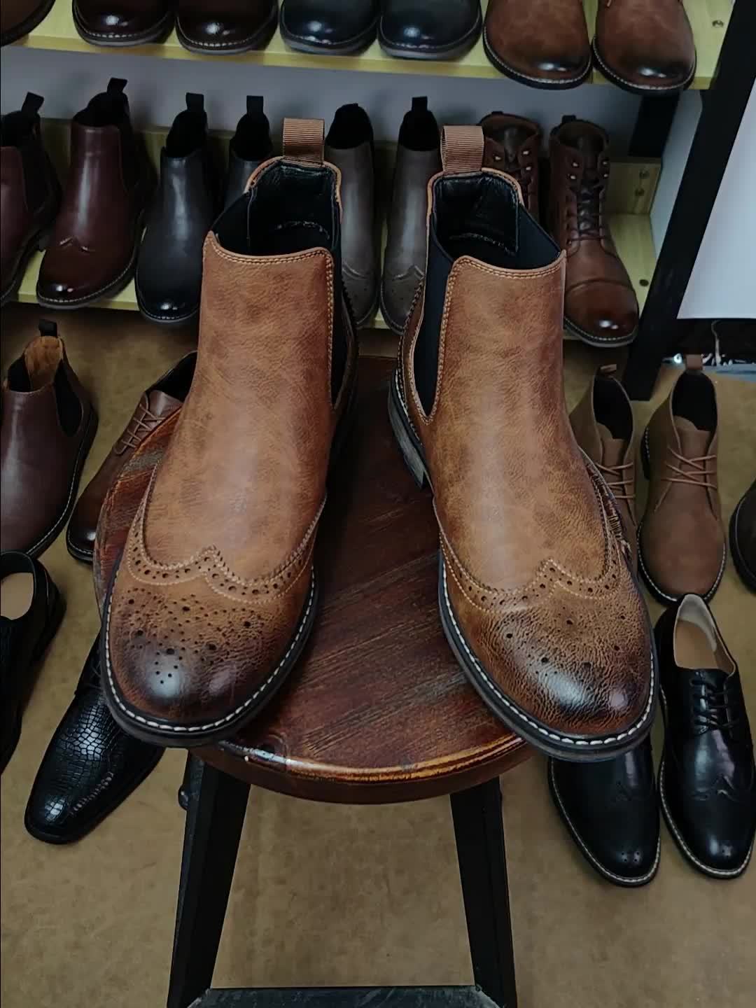 Barnaby | Refined Brogue Chelsea Boots