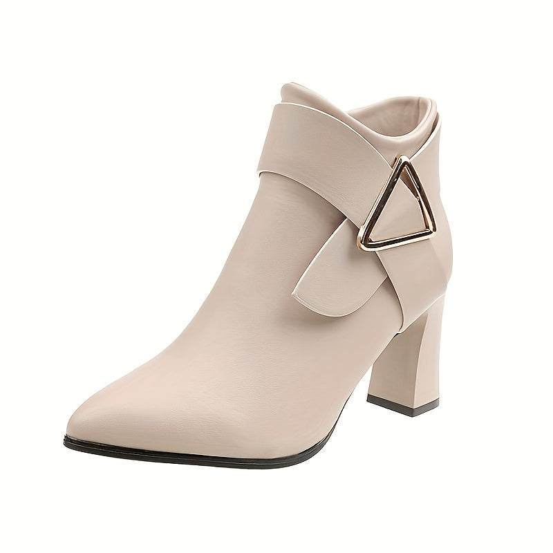 Vanessa | Pointed-Toe Buckle Ankle Boots
