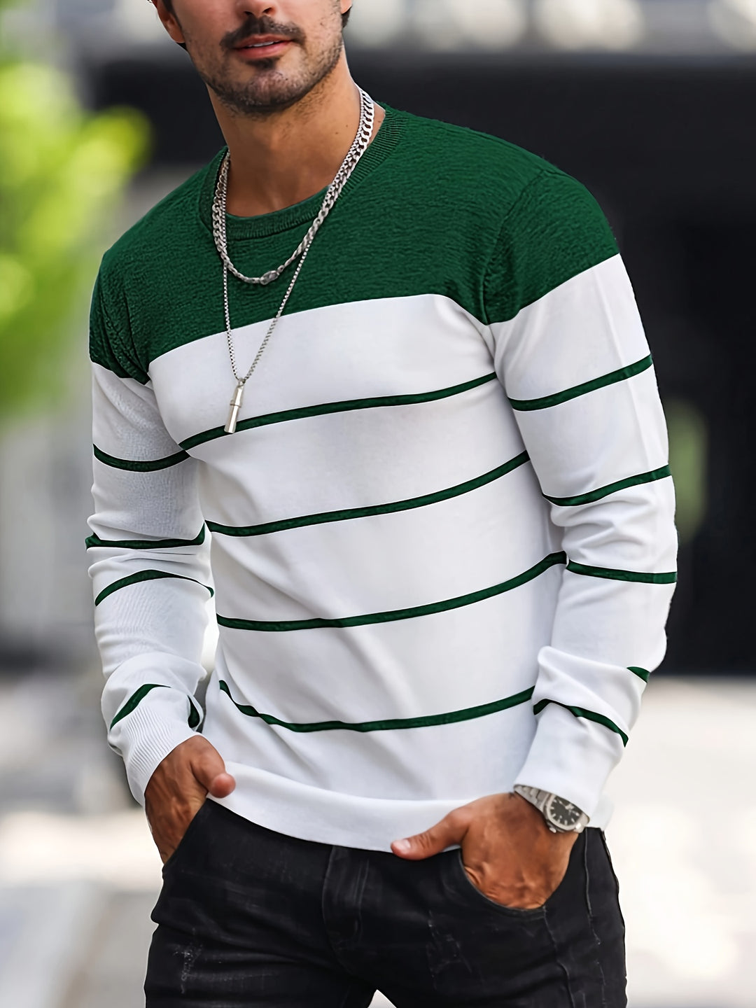 Harrison | Colour-Block Striped Sweater