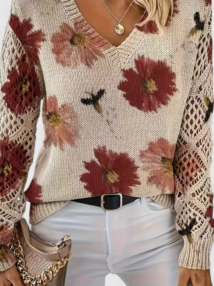 Bronwen | Floral Openwork Jumper
