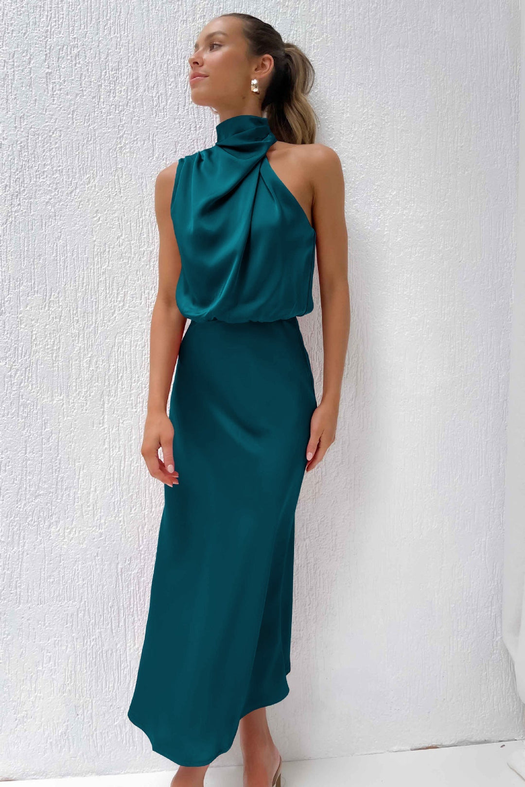 Emilia | Draped Halter Maxi Dress