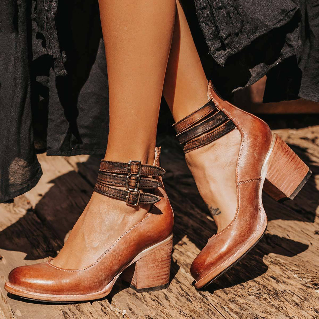 Estella | Buckled Block-Heel Ankle Boots