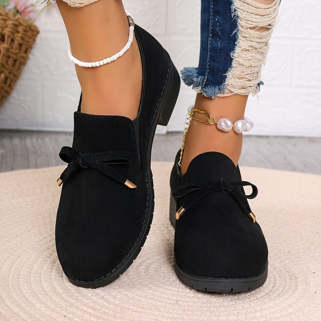 Helen | Bow-Detail Slip-On Loafers