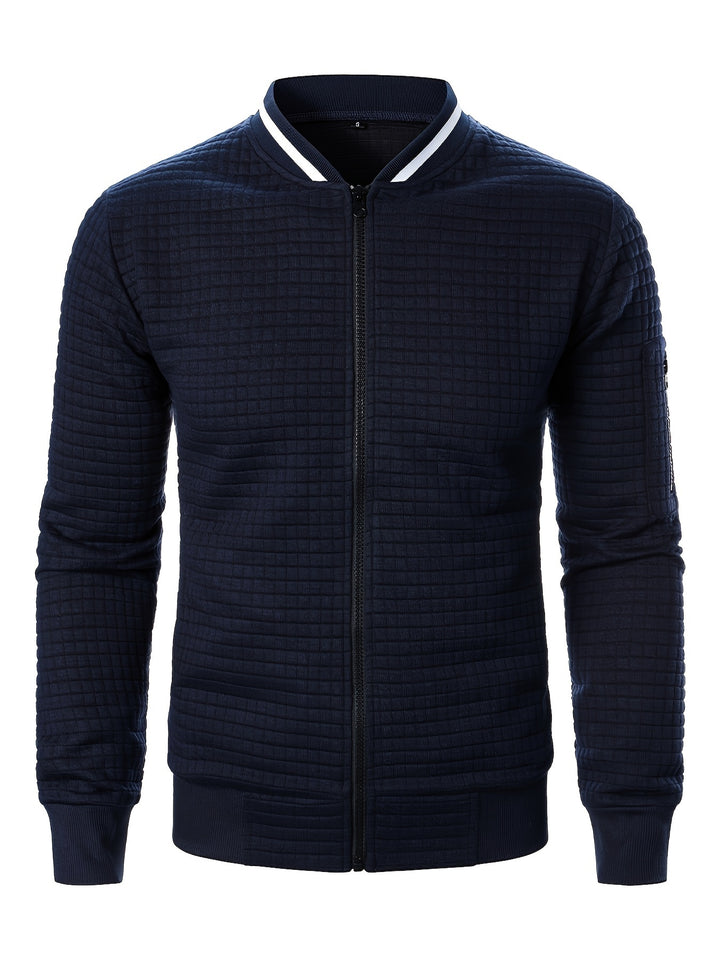 Spencer | Textured Zip-Up Bomber Jacket