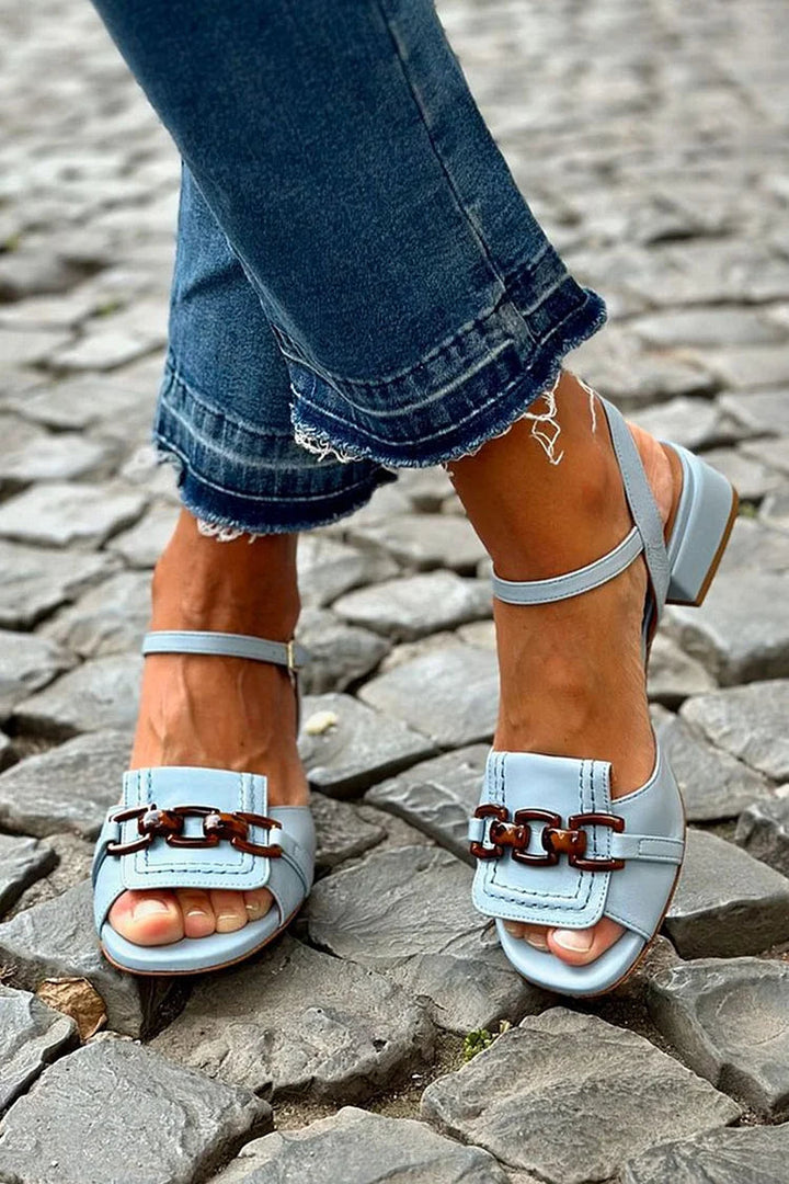 Diana | Chain-Detail Block Heel Sandals