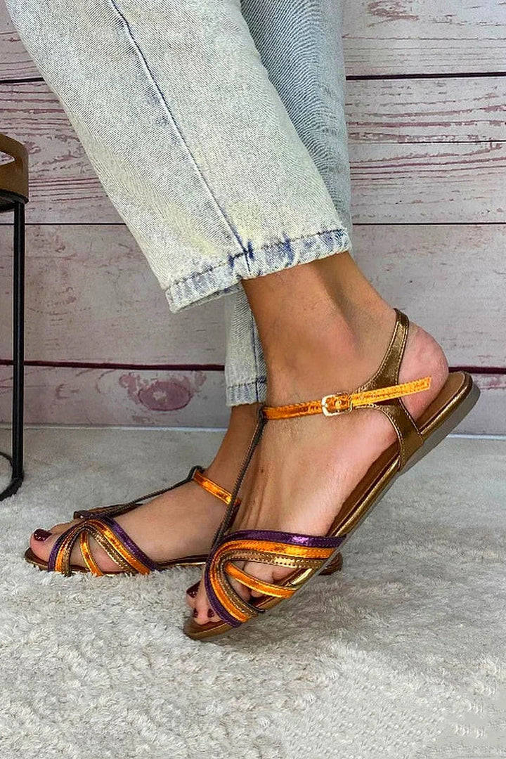 Helena | Woven Strap Flat Sandals
