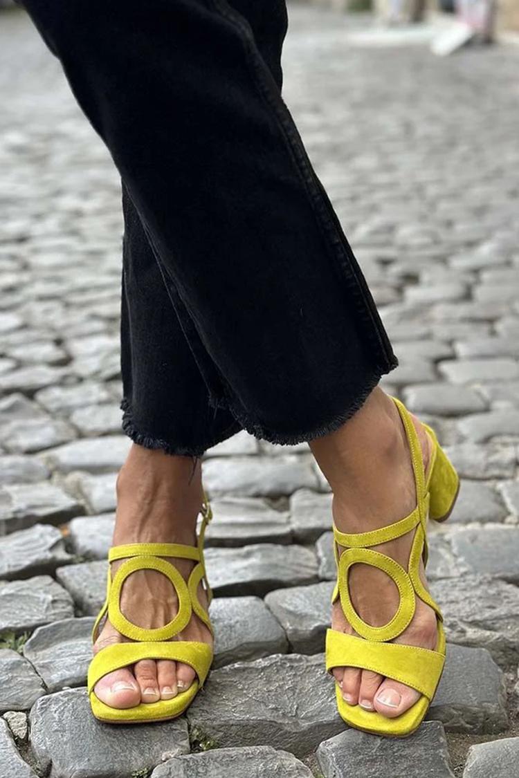 Gwendolyn | Circle-Strap Heeled Sandals