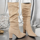 Audrey | Slouched Heeled Knee-High Boots