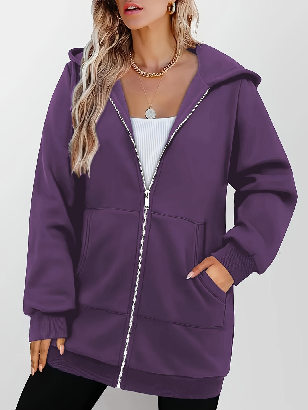 Bronwen | Longline Hooded Zip Jacket