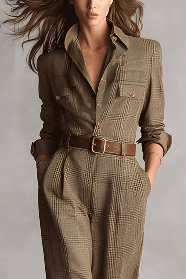 Caroline | Tailored Checked Jumpsuit