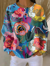Pauline | Floral Button-Neck Top