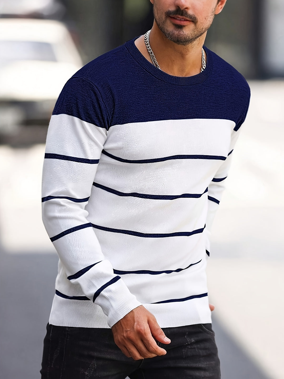 Harrison | Colour-Block Striped Sweater