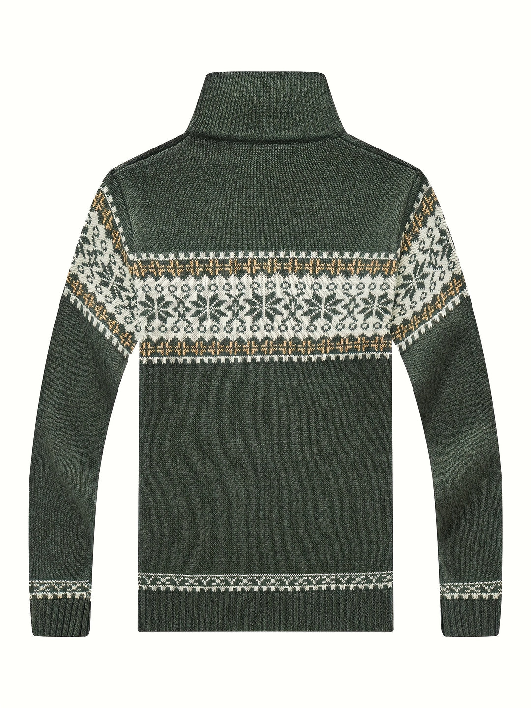 Reuben | Nordic-Pattern Zip Cardigan